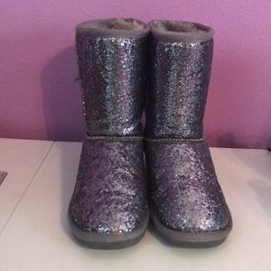 Dark Grey Glitter BearPaw Boots